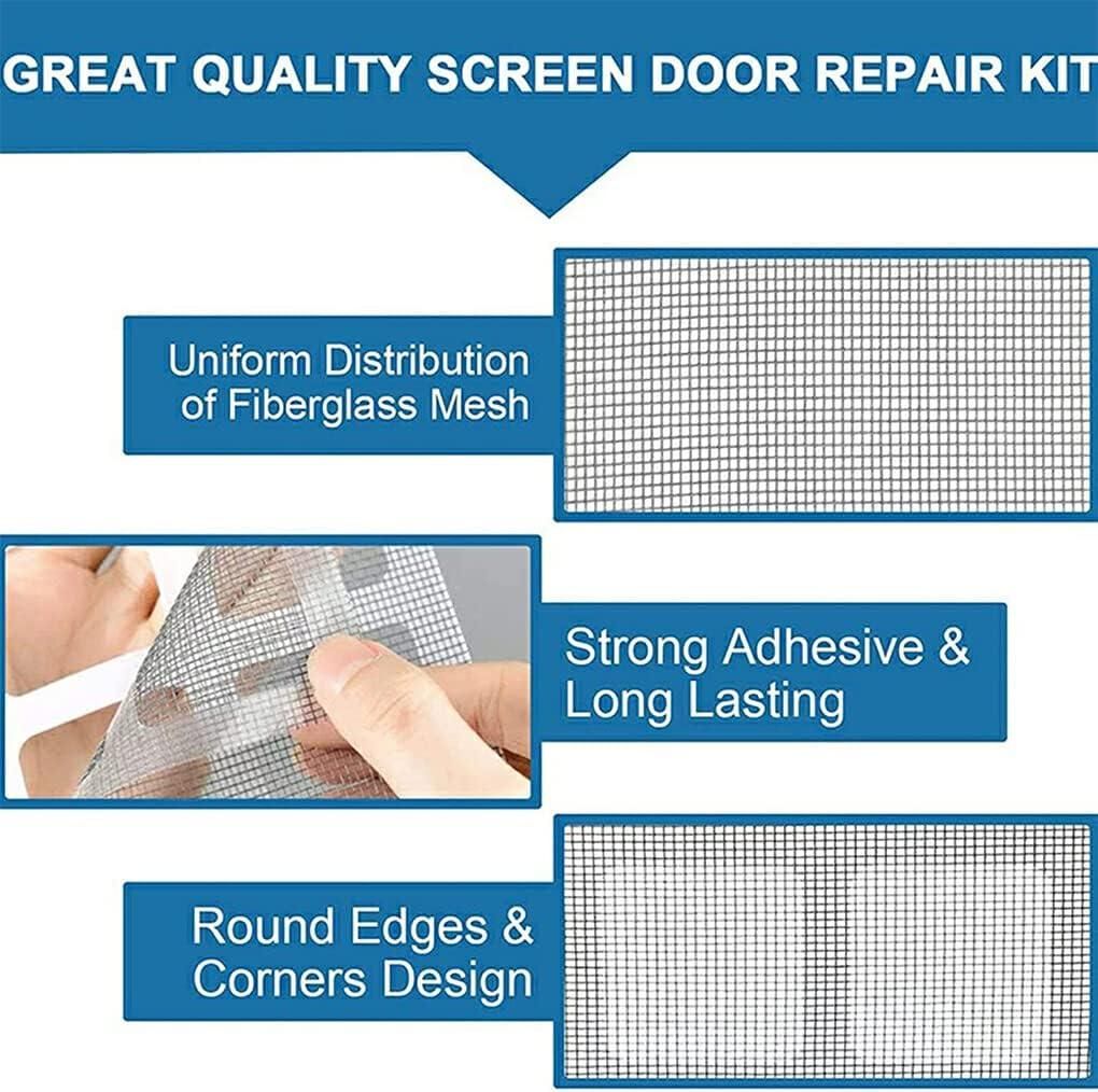 Window Screen Mesh Hole Repair Kit Patch Adhesive (Pack of 10)